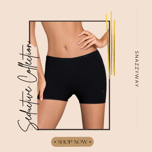 Lady’s Black Side Thread Embroidery Boyshort 