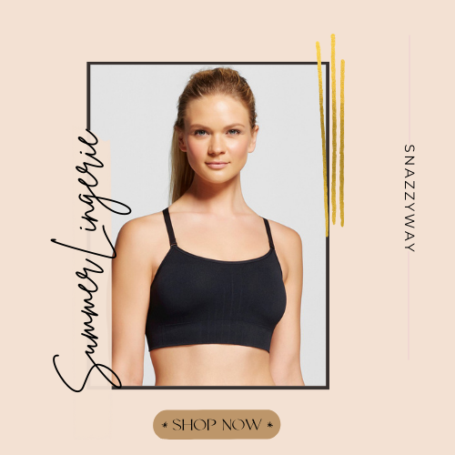 Female Black Spaghetti Straps Cami Bra