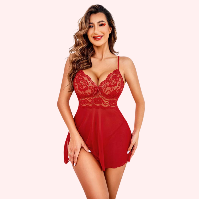 Alluring Lace & Sheer Babydoll for Date Night