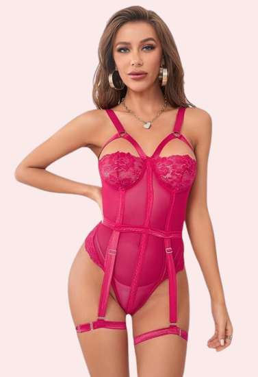 Lovely Sensual Lace Teddy Lingerie Set