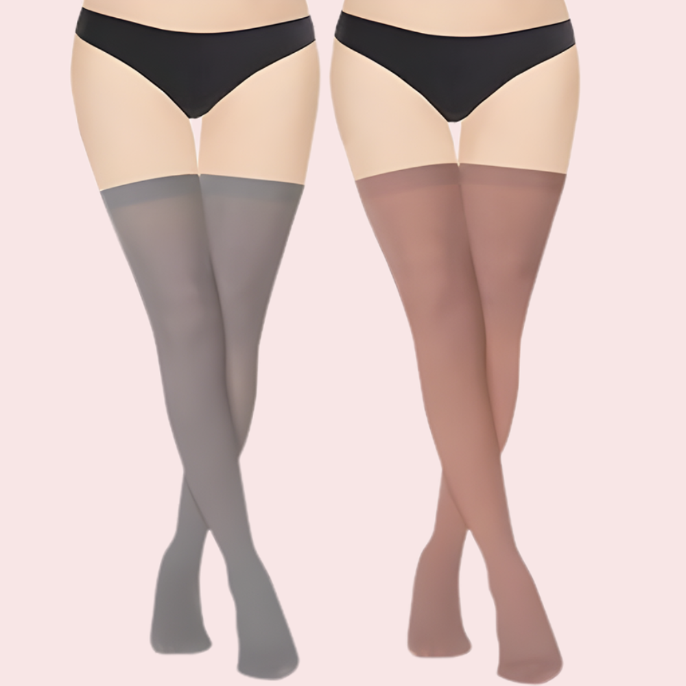 Classic Sheer Stockings – Pack of 2 (Grey and Nude Shades)