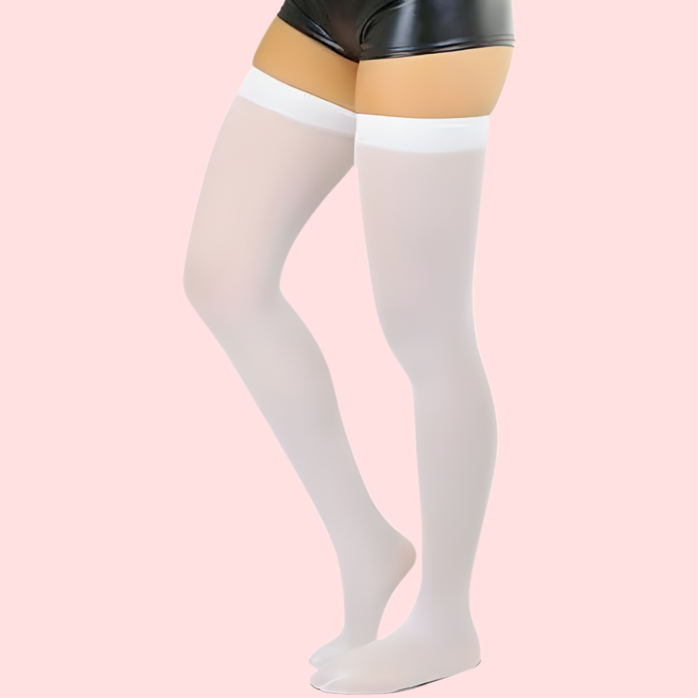 SoftSheer Thigh-High Stockings Duo (White + Nude) – Pack of 2