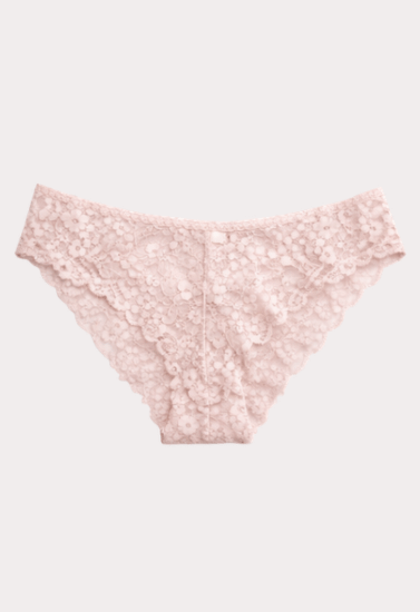 Elegant Blush Pink Floral Lace Panty