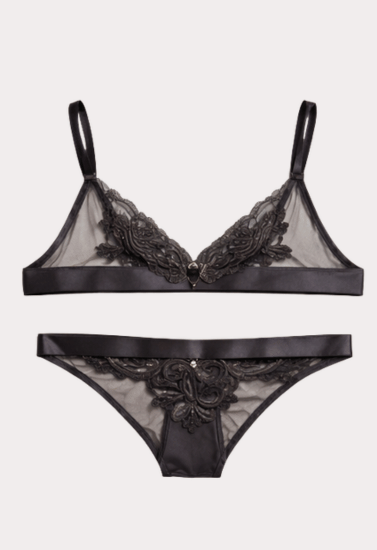 Midnight Muse Sheer Lace Bralette & Panty Set