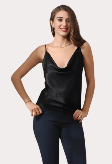 Opulent Nights Silk Cowl Neck Camisole