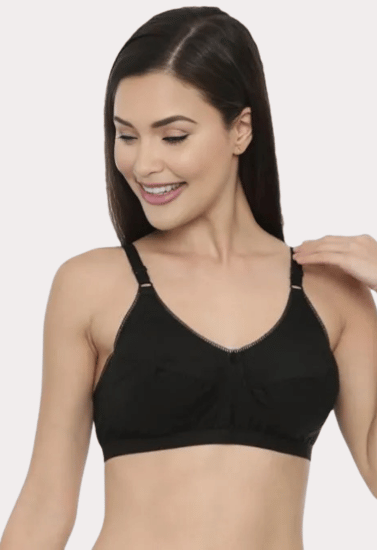 All-Day Comfort Cotton Wire-Free Bra (Pack of 2) – Black and White Non-Padded Everyday Bras