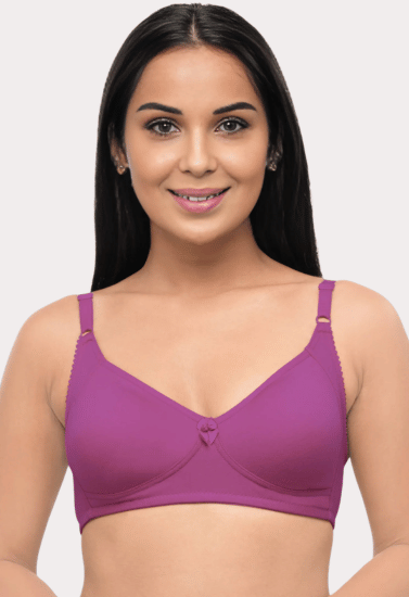 Elegant Comfort Cotton Wire-Free Bra (Pack of 2) – Magenta and Skin Non-Padded Everyday Bras