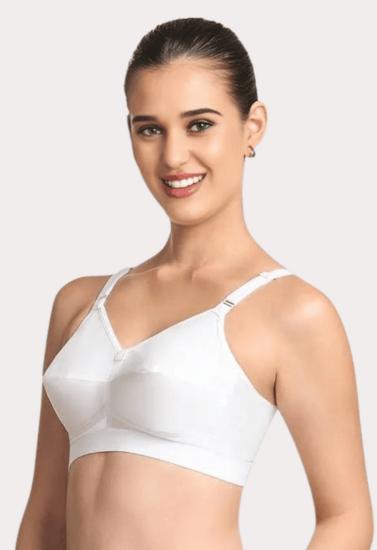 Elegant Comfort Cotton Wire-Free Bra (Pack of 2) – Magenta and White Non-Padded Everyday Bras