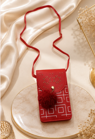 Midnight Charm Embellished Mobile Sling Bag