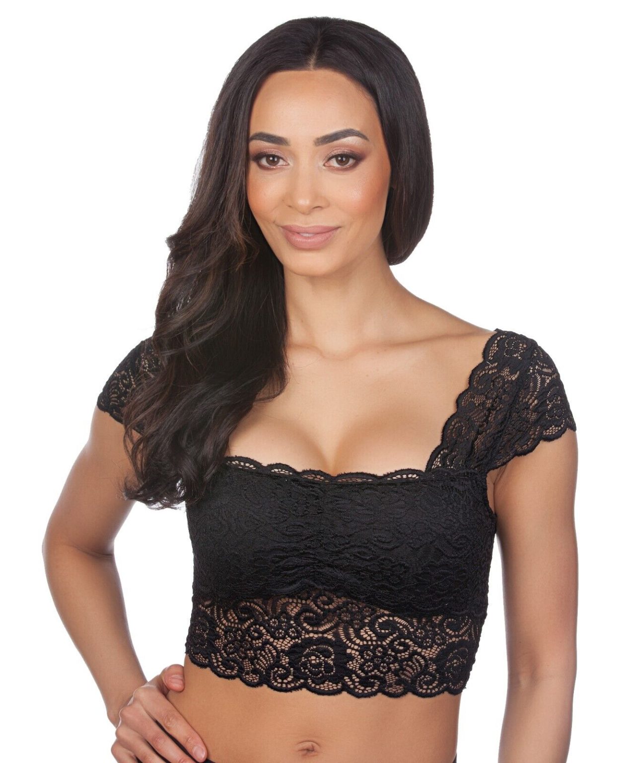 Womens Floral Lace Bralette Crop Top Snazzyway