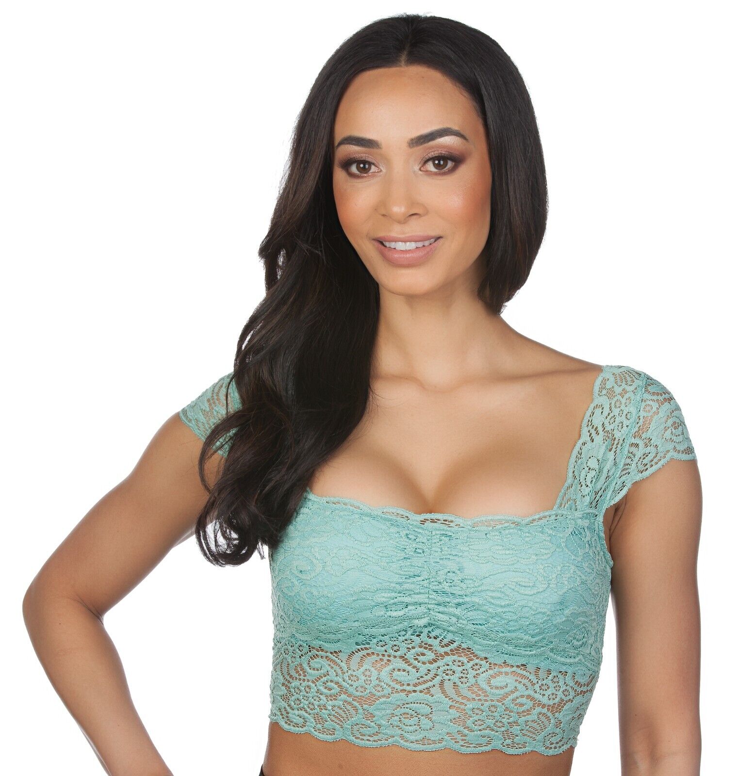 Women's Hot Night floral Lace with Shaped Cup Bralette Crop Top