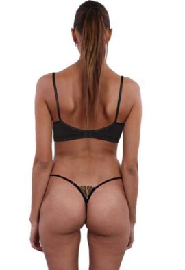 Snazzyway pure organic cotton black bra and thong set