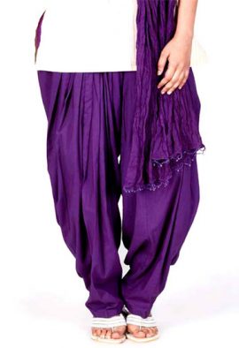 Full Cotton Purple Patiala Salwar
