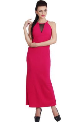 Stunning Pink Bridesmaid Sleeveless High Neck Prom Gown