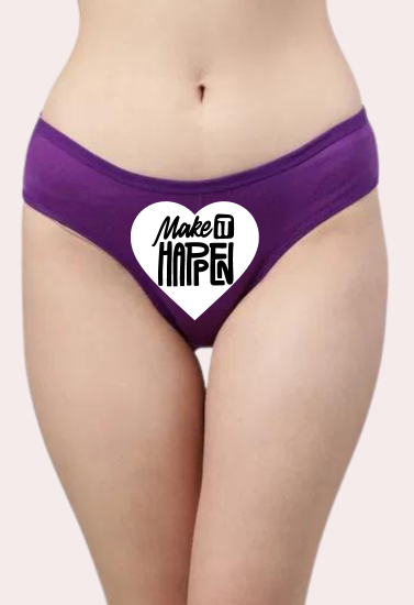 Heart-themed 'Make it Happen' Custom Panty