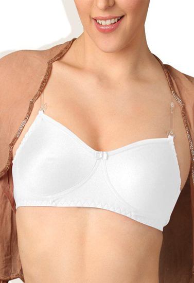Buy IPP Transparent Strap Bra for Women's Color Cotton Seamless Full Cup Bra  with Full Coverage with Detachable Transparent Straps (Size 32)(Pack of 3)  at