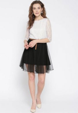 Luxury Black And White Prom Dress
