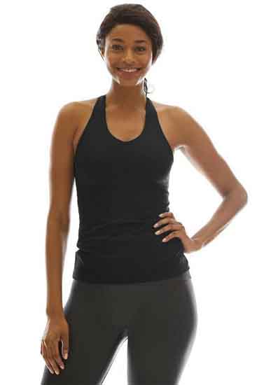 Girl's Solid Black Yoga Vest Tank Top