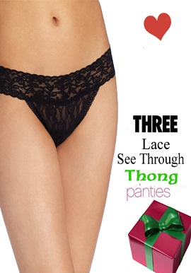Sexy Transparent Lace Thong Gift Pack