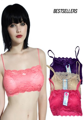Snazzyway Set Of 3 Padded Lace Half Cami Bras