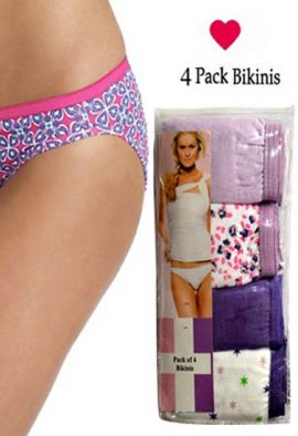 Hushh Ladies' Comfort Cool Cotton Bikini 4 Pack