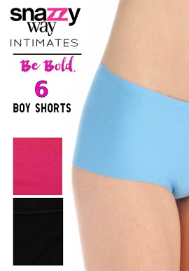 Snazzyway Intimates Pack Of 6 Cotton Boyshorts