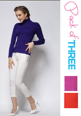 Wholesale Lot 3 Piece Women's Cashmere Turtleneck Sweater