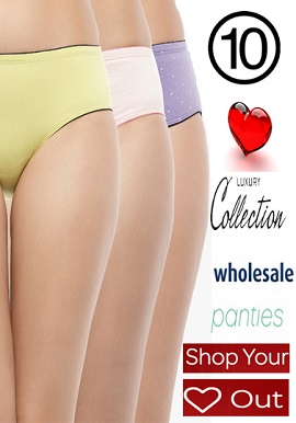 Wholesale Women's 10 Luxury Cotton Panties Lot
