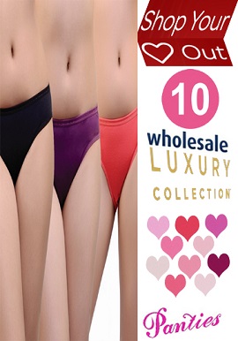 Wholesale Women's Cotton Stretch 10 Brief Panties Lot