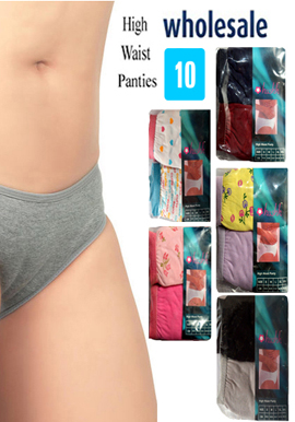 Mixed Wholesale Lot Of 10 High Waist Panties