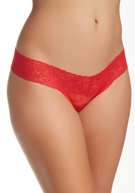Women's Sexy Red Lace See Through Thong