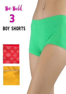 Snazzyway Women’s Awesome Boyshort 3 Value Pack