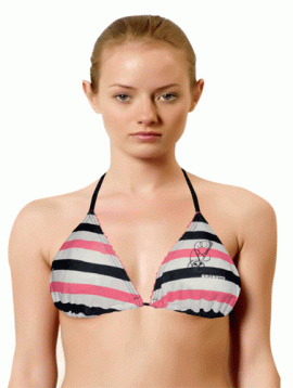 Brunotti Strips Print Halterneck Bikini Top