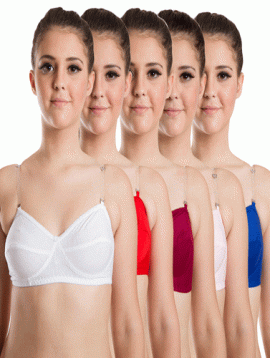 Comfy Cotton Transparent Straps Daily Wear Bra Pack Of 5