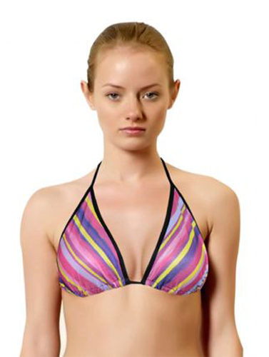 Womens Sexy Multicolor Strips Bikini Beach Bra