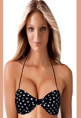 3 Suisses Sexy Polka Dot Print Halter Bikini Top