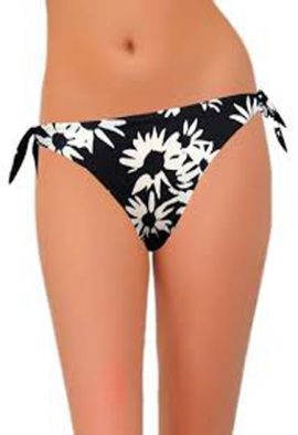 Compagnia Black & White Floral Print Bikini Bottom