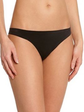 Wannabee Smooth Comfy Black Thong Panty