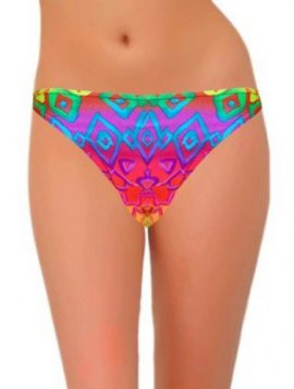 Women's Comfy Diagonal Print Beach Bikini Bottom
