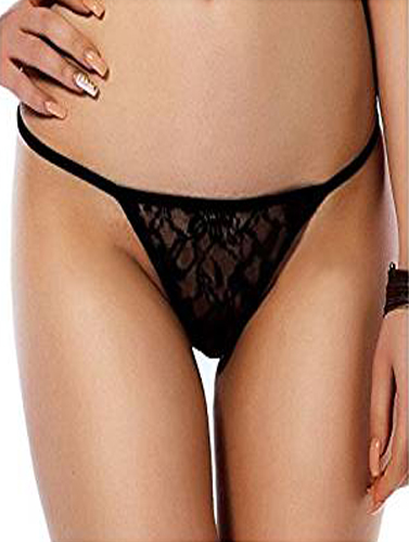 Sexy Black Lace G-string Thong Panties Stock Photo 405182155