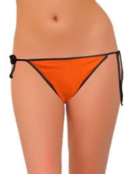 Women's Sexy Orange Side Tie Bikini Bottom