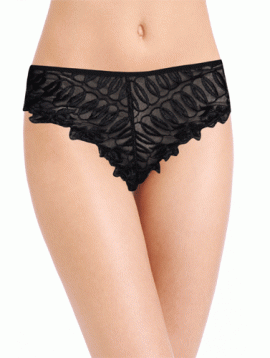 Chicca Black See Through Embroidery Panty