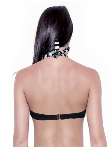 Manía Disco escocés Verango Wired Support Strips Print Halter Bikini Top