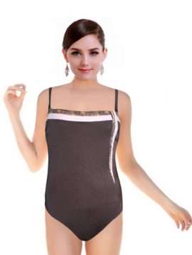 Women’s Sexy Brown One Side Print Swimsuit