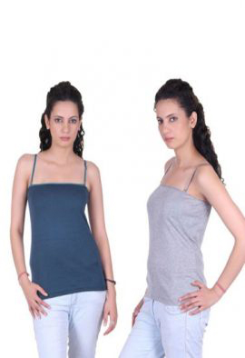 Plain Long Fitted Cami Tees Pk Of 2