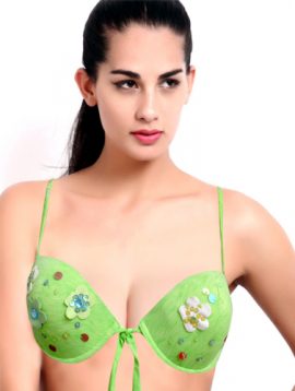 Rosapois Colorful Beads Embroidery Underwired Bra