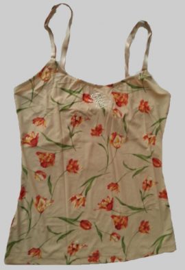 D&G Light Brown Flower Print Adjustable Camisole