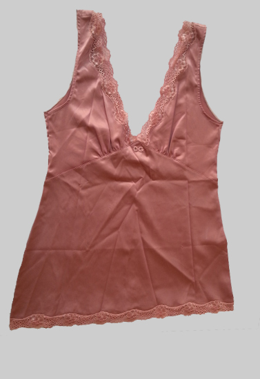 D&G Pink Deep V-Neck Lace Trim Camisole