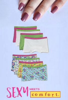 Snazzyway Plain & Printed Mix Boyshorts Panties 8-Pk