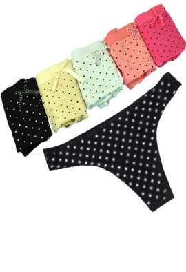 Wholesale Lot of 6 Polka Dot Thong Panties